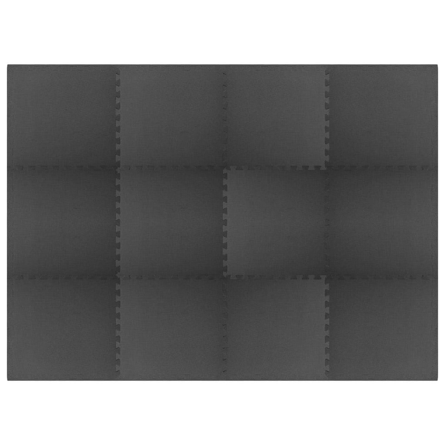 Pool Bodenschutzmatte 12 pcs Schwarz 4,32 ㎡ EVA-Schaum