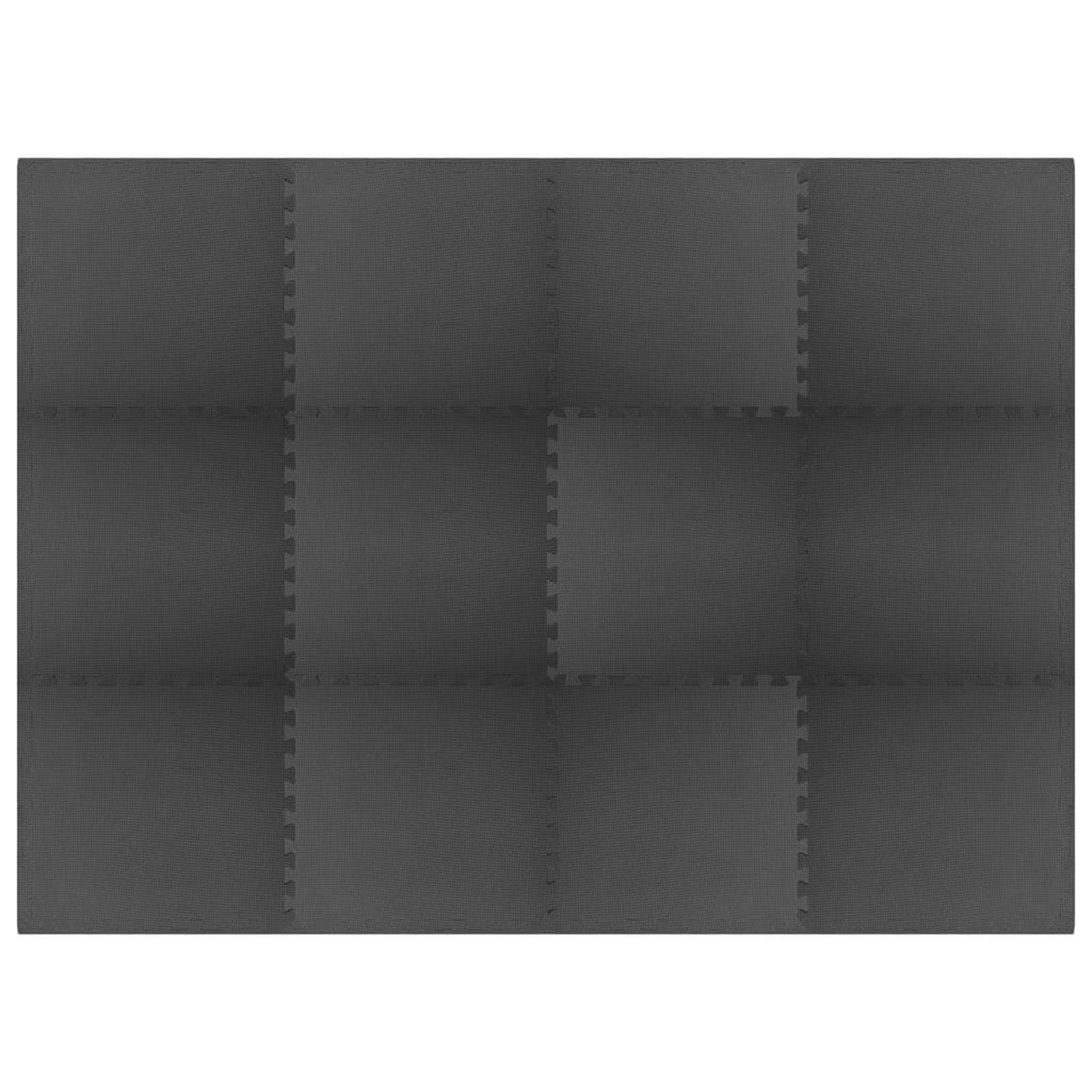 Pool Bodenschutzmatte 12 pcs Schwarz 4,32 ㎡ EVA-Schaum