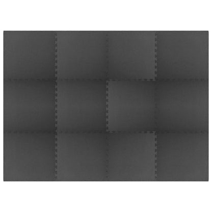 Pool Bodenschutzmatte 12 stk. Schwarz 4,32 ㎡ EVA-Schaum