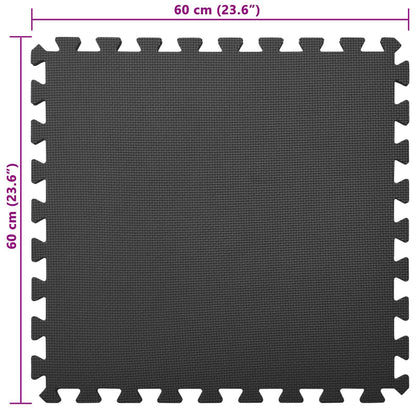 Pool Bodenschutzmatte 12 stk. Schwarz 4,32 ㎡ EVA-Schaum