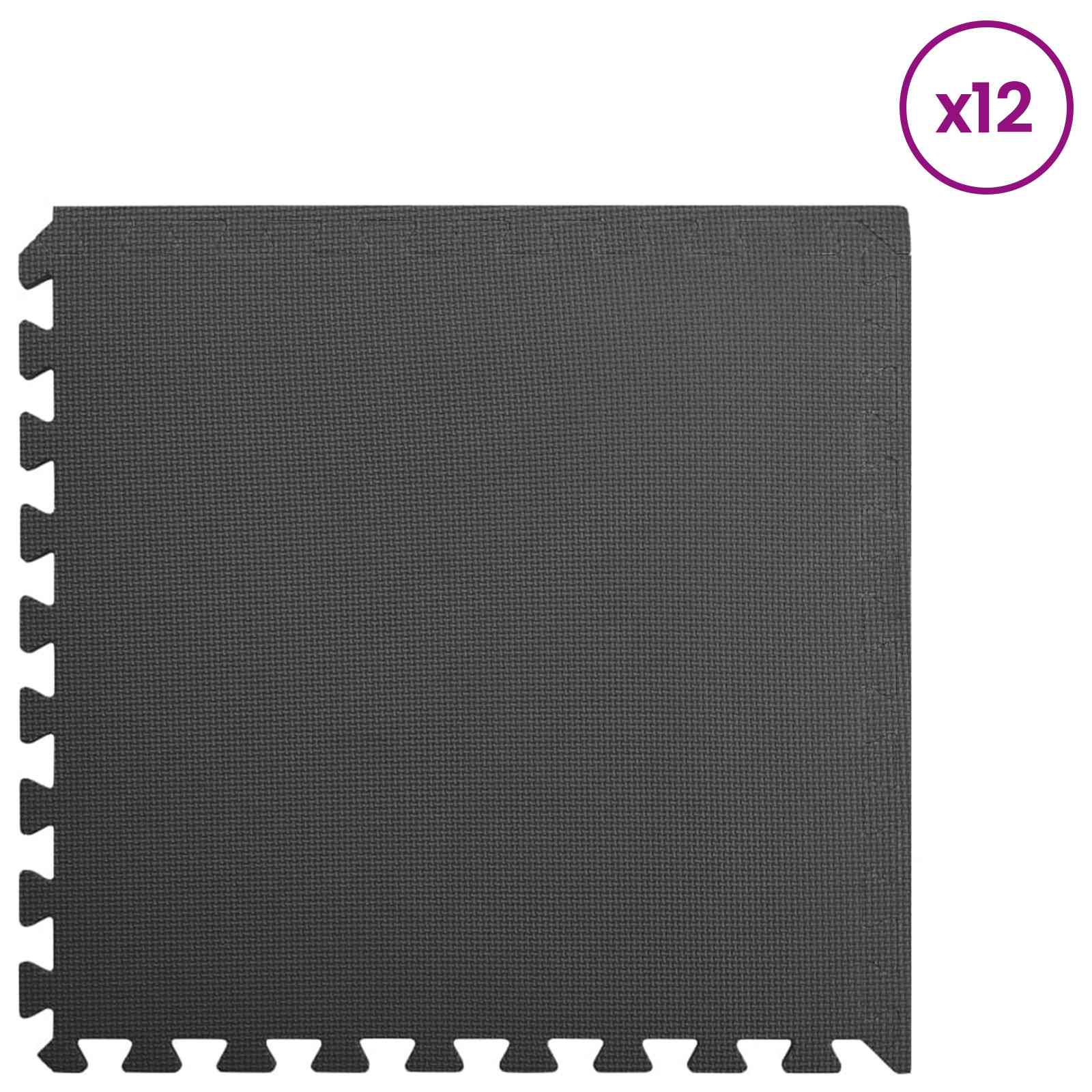 Pool Bodenschutzmatte 12 pcs Schwarz 4,32 ㎡ EVA-Schaum