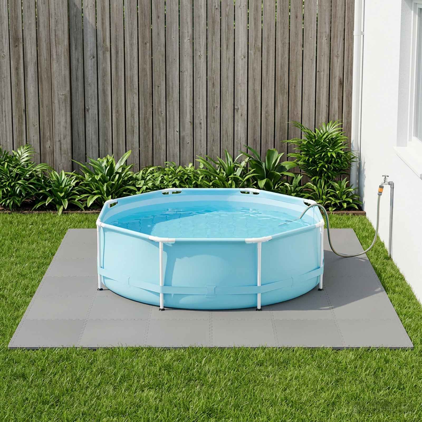 Pool Bodenschutzmatte 40 stk. Grau 14,4 m² EVA-Schaum