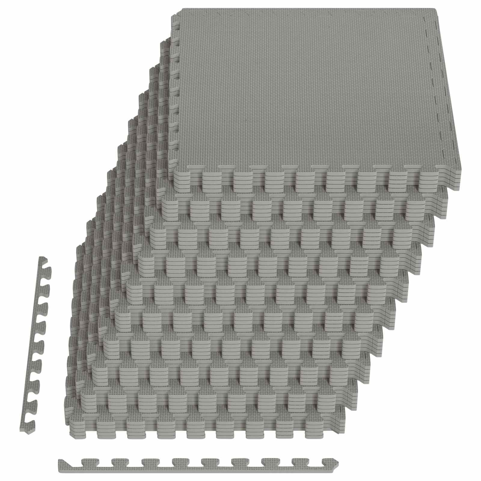 Pool Bodenschutzmatte 40 pcs Grau 14,4 m² EVA-Schaum
