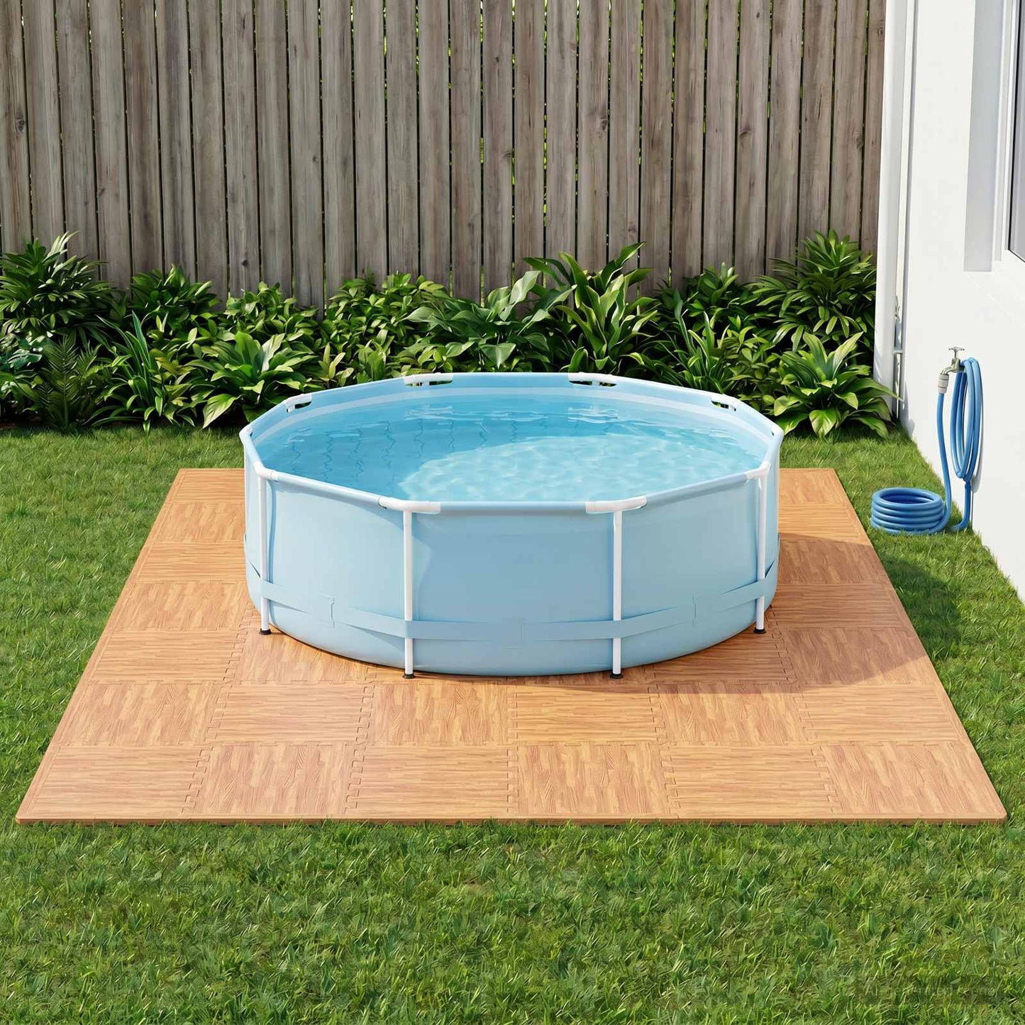 Pool Bodenschutzmatte 40 stk. Holz 14,4 m² EVA-Schaum