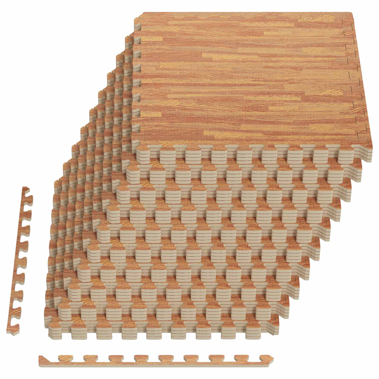 Pool Bodenschutzmatte 40 stk. Holz 14,4 m² EVA-Schaum