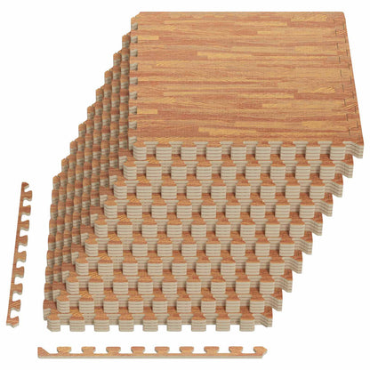 Pool Bodenschutzmatte 40 stk. Holz 14,4 m² EVA-Schaum