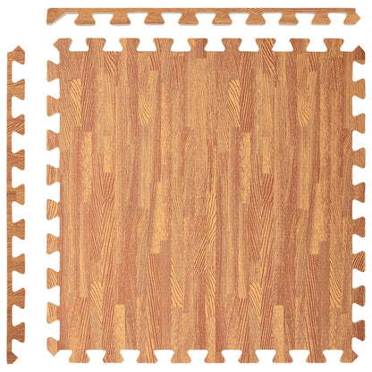 Pool Bodenschutzmatte 40 stk. Holz 14,4 m² EVA-Schaum