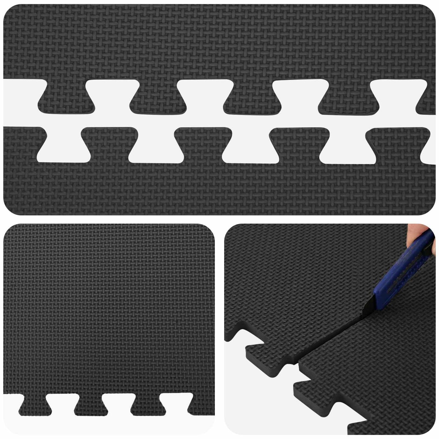 Pool Bodenschutzmatte 50 stk. Schwarz 18 m² EVA-Schaum