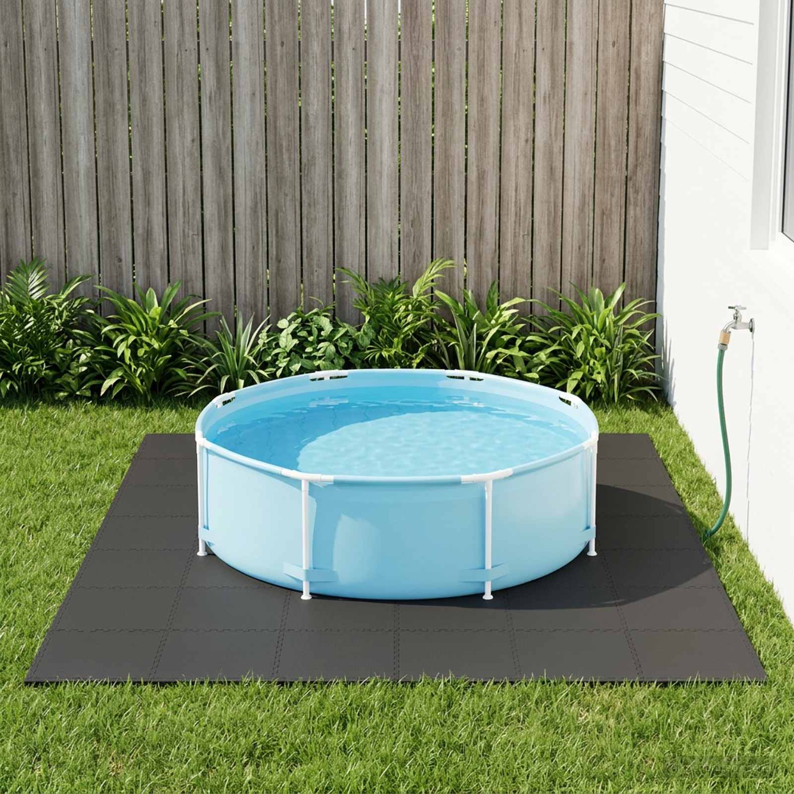 Pool Bodenschutzmatte 50 stk. Schwarz 18 m² EVA-Schaum