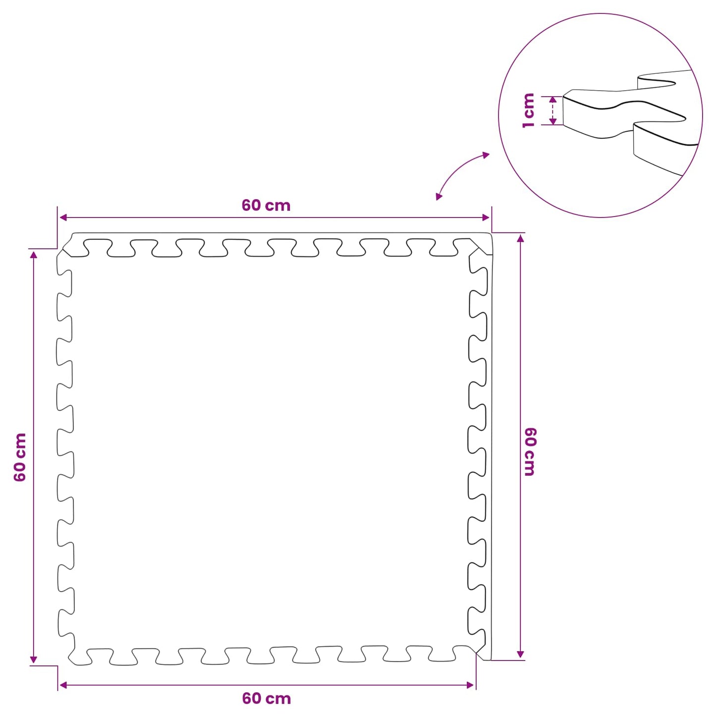 Pool Bodenschutzmatte 50 stk. Schwarz 18 m² EVA-Schaum