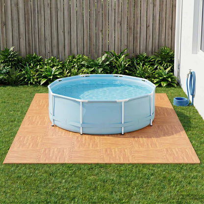 Pool Bodenschutzmatte 50 stk. Holz 18 m² EVA-Schaum