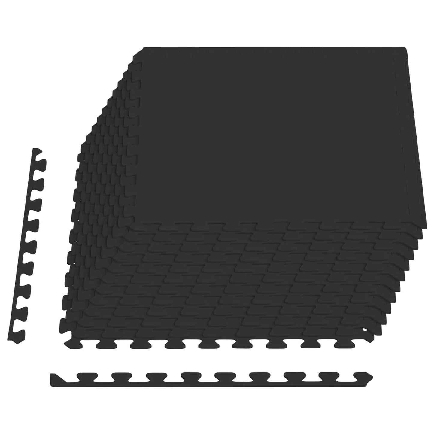 Pool Bodenschutzmatte 12 stk. Schwarz 4,32 m² EVA-Schaum