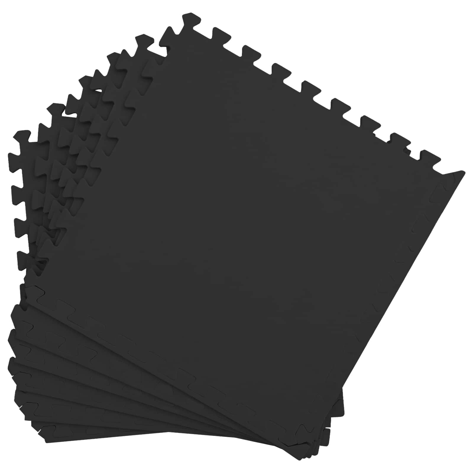 Pool Bodenschutzmatte 12 stk. Schwarz 4,32 m² EVA-Schaum