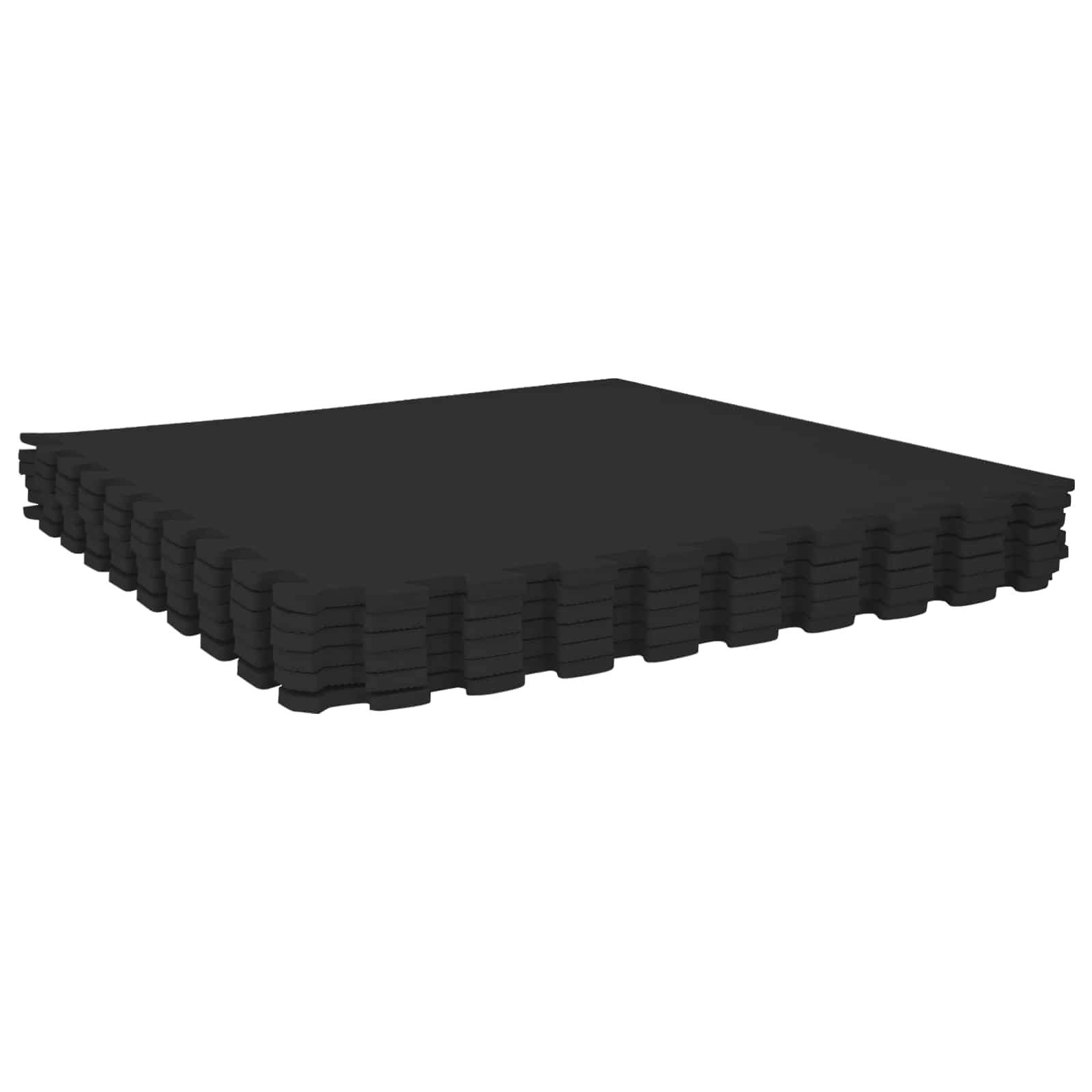 Pool Bodenschutzmatte 12 stk. Schwarz 4,32 m² EVA-Schaum