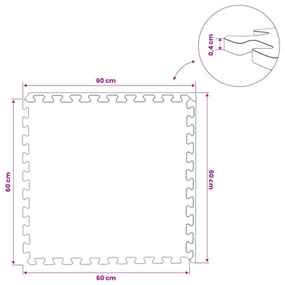 Pool Bodenschutzmatte 24 stk. Grau 8,64 m² EVA-Schaum