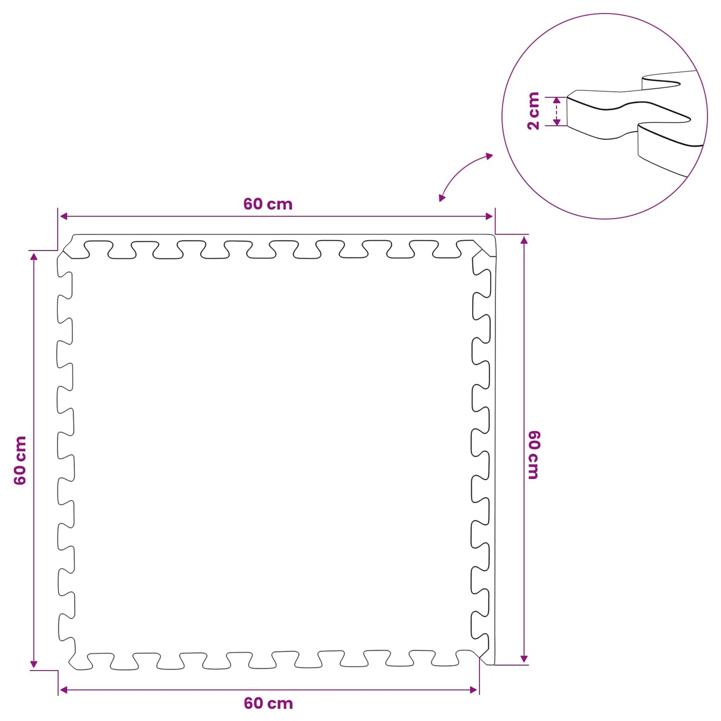 Pool Bodenschutzmatte 24 pcs Schwarz 8,64 m² EVA-Schaum