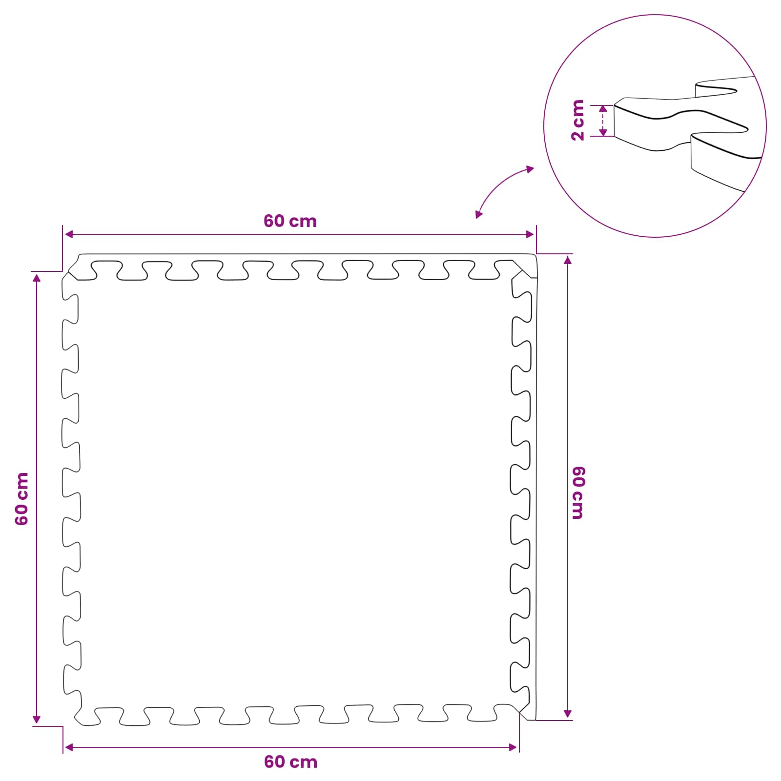 Pool Bodenschutzmatte 24 pcs Schwarz 8,64 m² EVA-Schaum