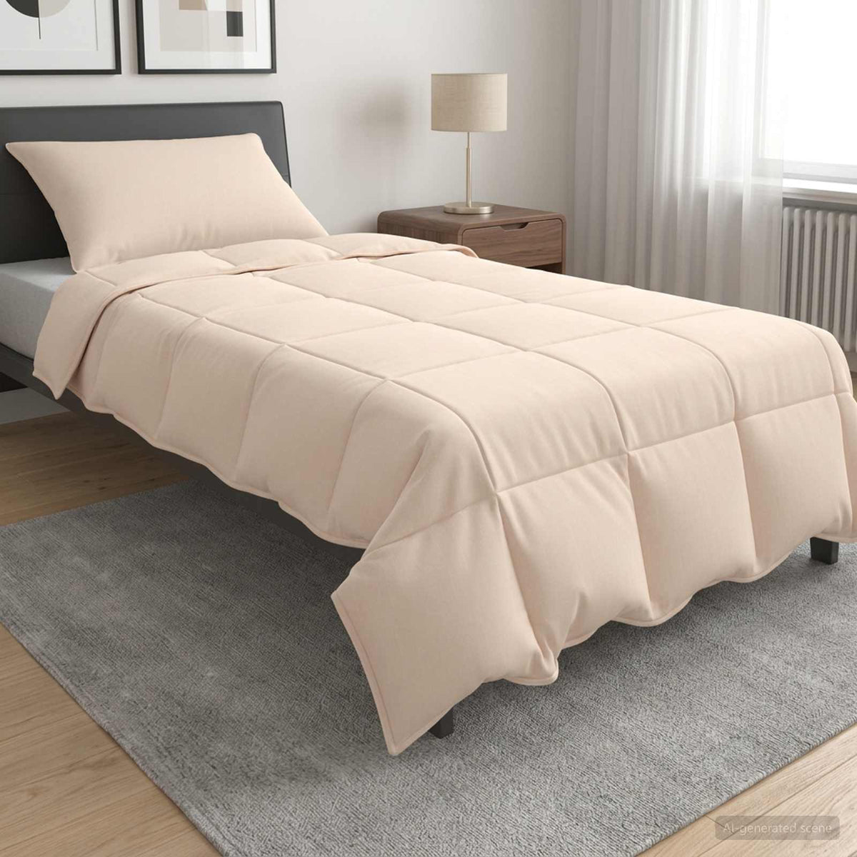 Bettwäsche-Set 2 stk. 135 x 200 cm Sommer 1050 gsm Beige