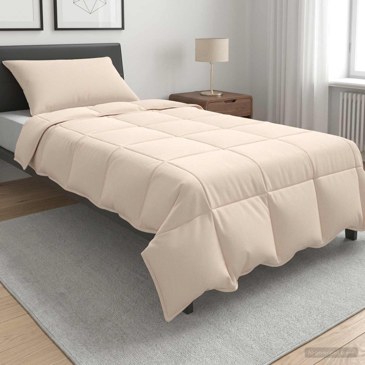 Bettwäsche-Set 2 stk. 155 x 200 cm Für alle Jahreszeiten Beige