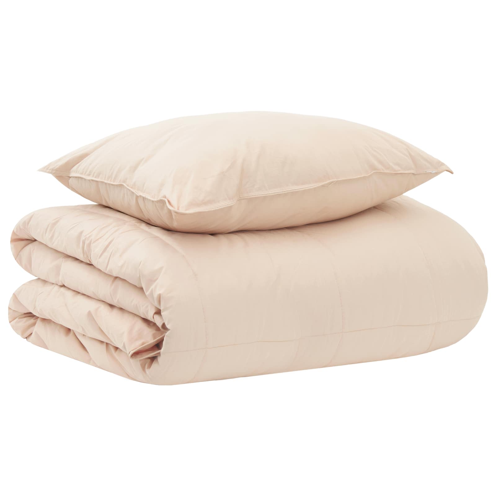 Bettwäsche-Set Beige 135 x 200 cm Baumwolle, Kapok, Polyester
