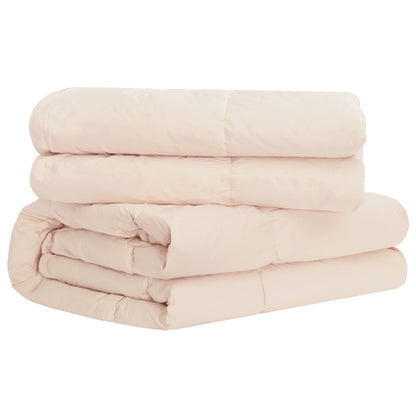Bettwäsche-Set Beige 155 x 200 cm Baumwolle, Kapok, Polyester