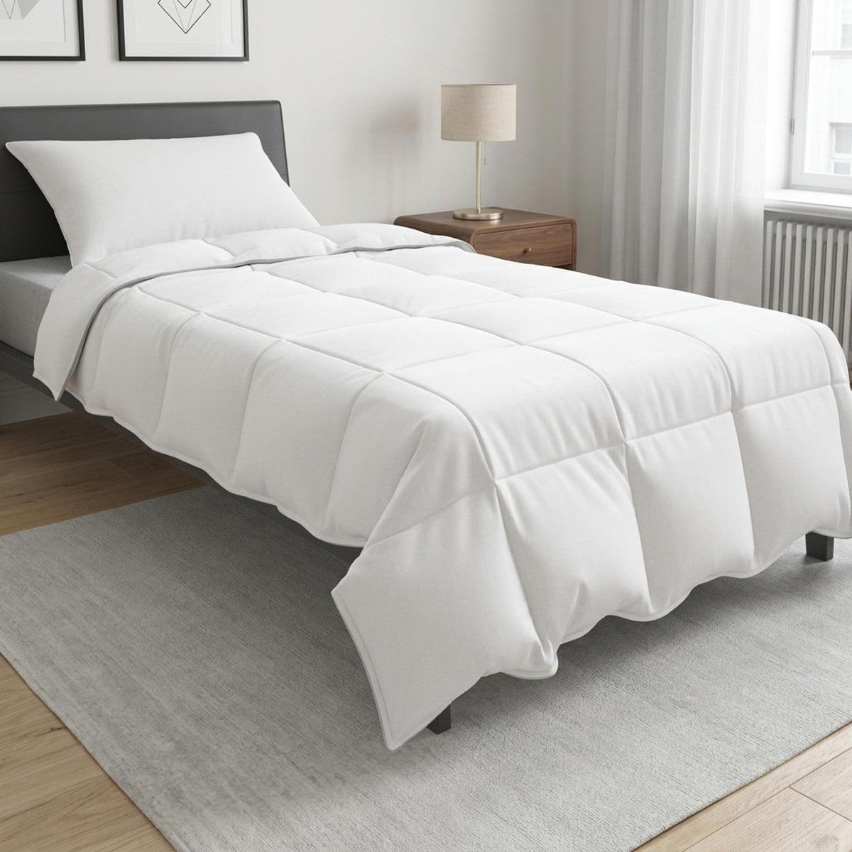 Duvet- und Kopfkissen-Set 2 stk. Weiß Bambusfaser