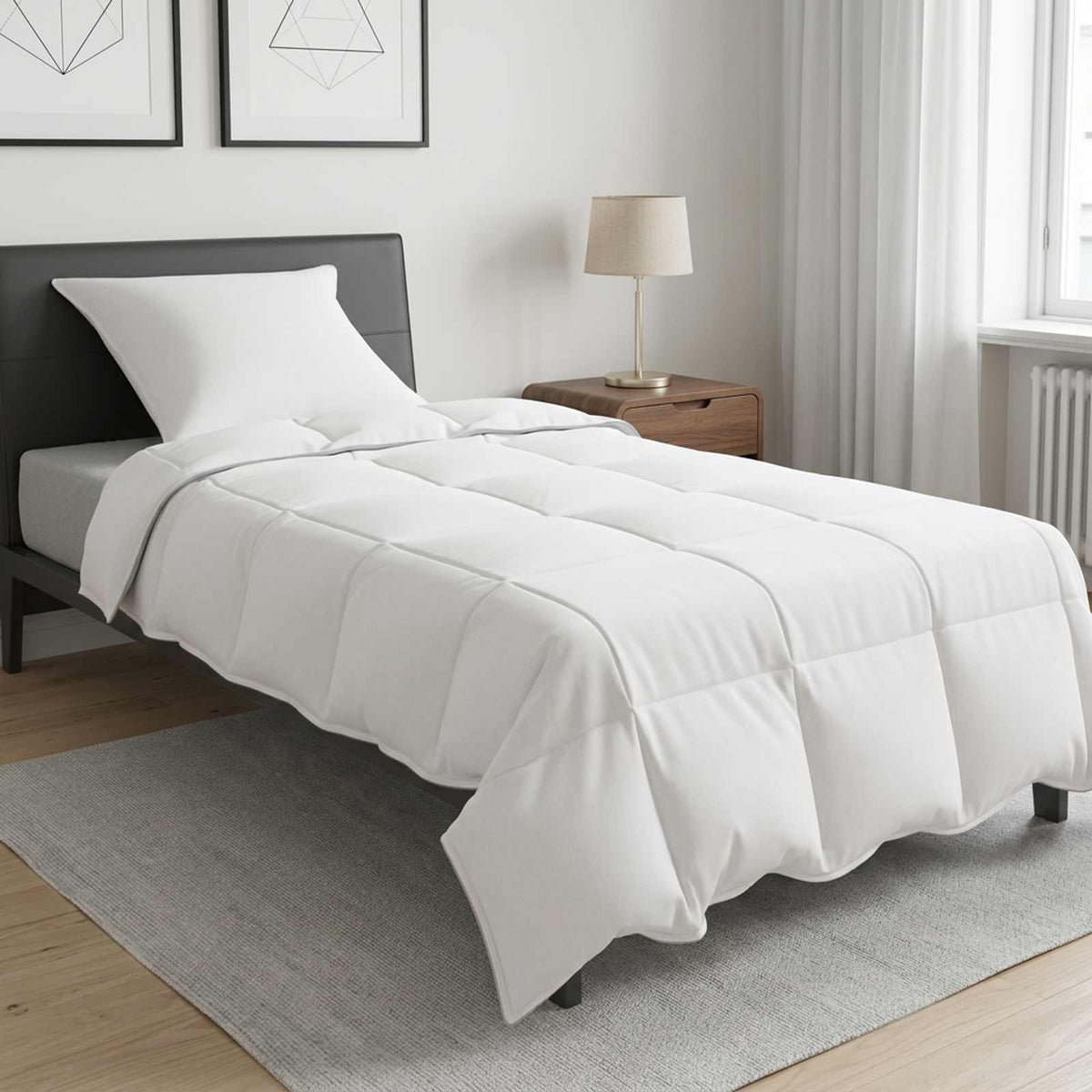 Duvet- und Kopfkissen-Set 2 stk. Weiß Bambusfaser