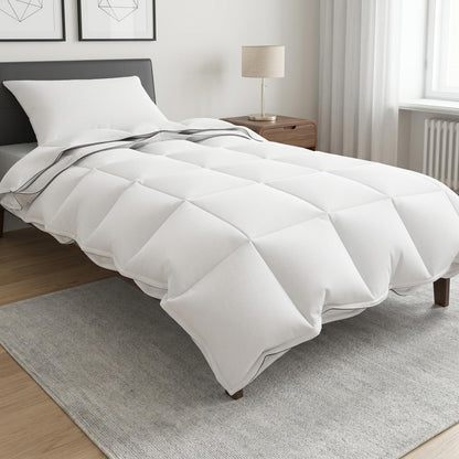 Bettwäsche-Set Weiß 140 x 200 cm Baumwolle, Bambus, Polyester