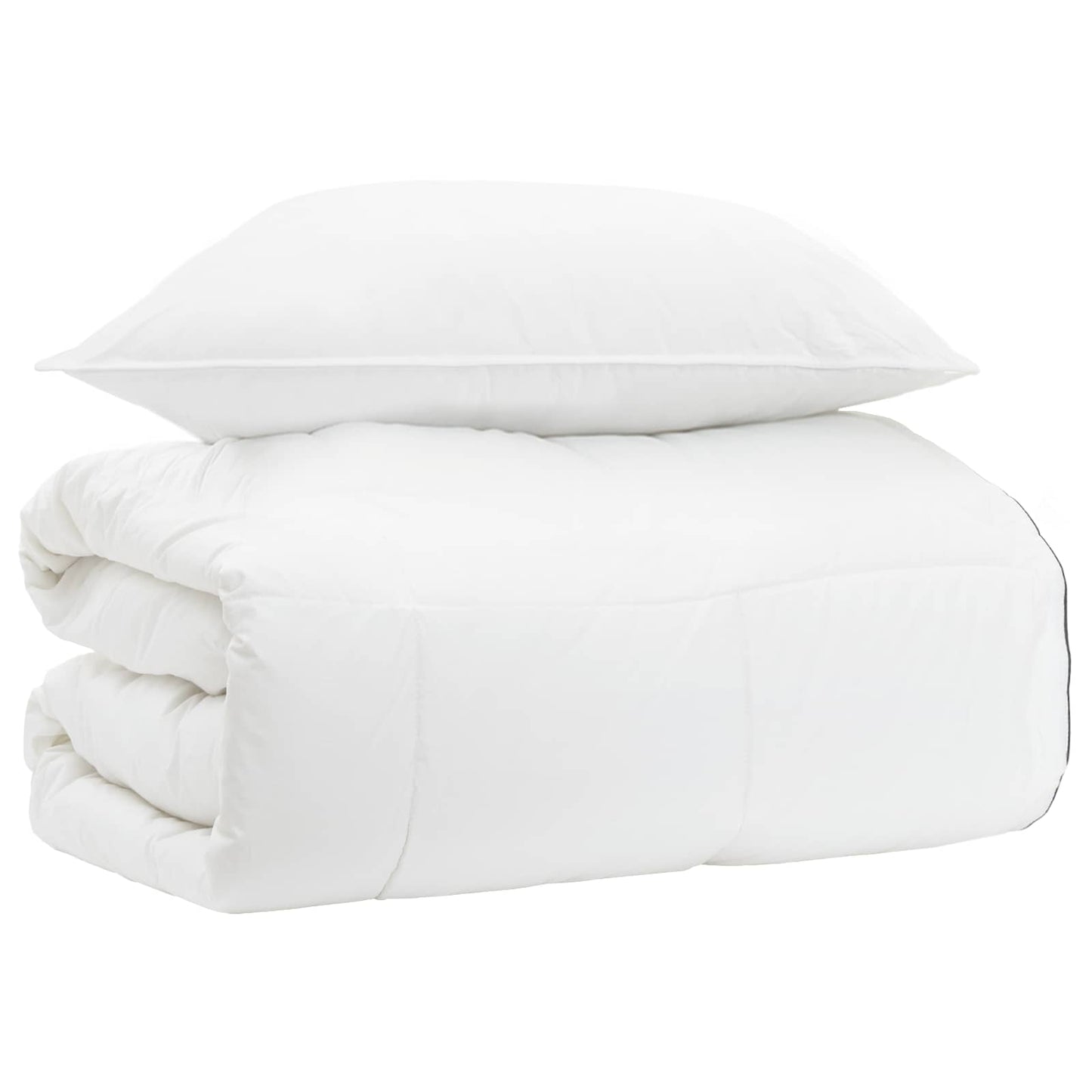 Bettwäsche-Set Weiß 155 x 200 cm Baumwolle, Bambus, Polyester
