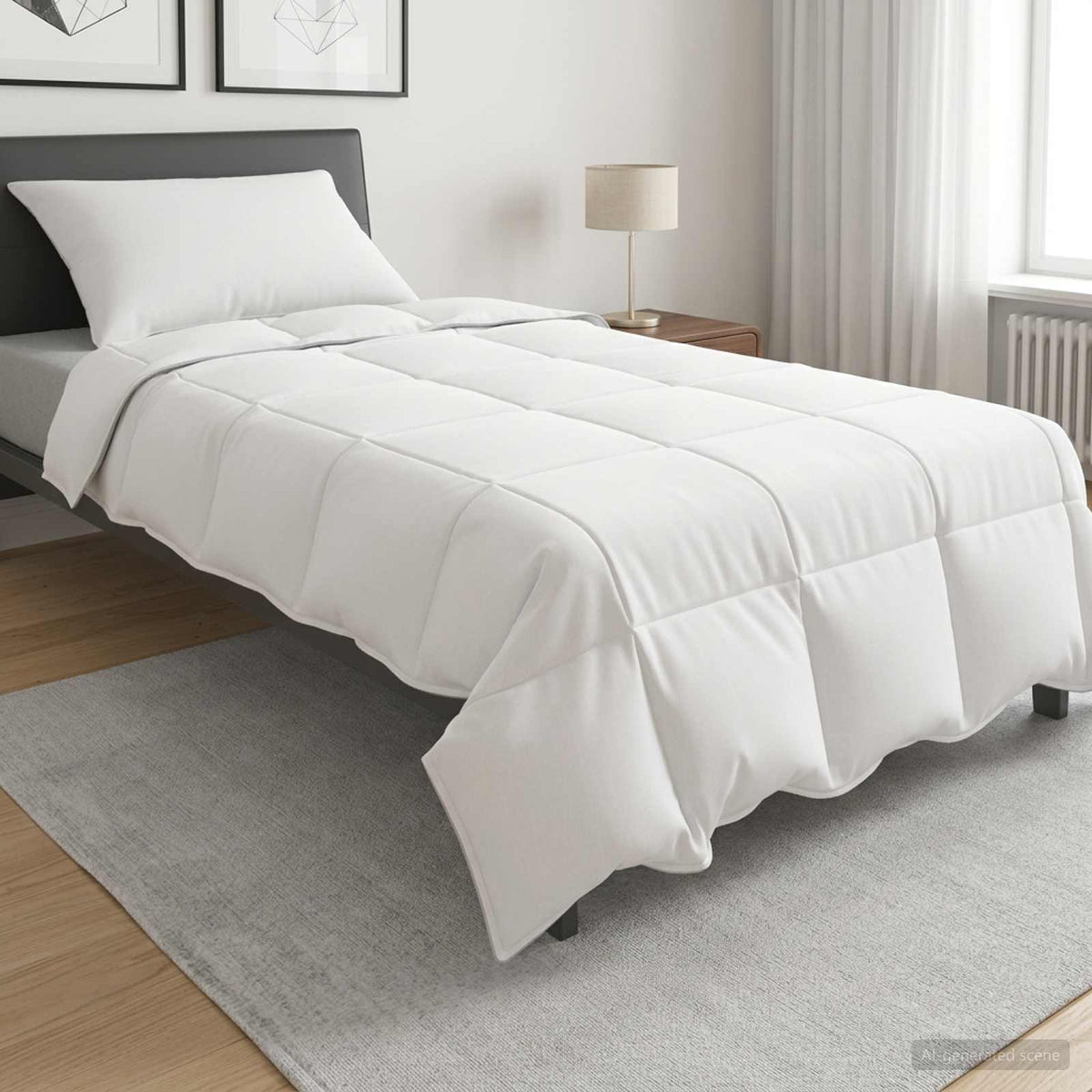 Duvet- und Kopfkissen-Set 2 stk. 155 x 200 cm Sommer Weiß