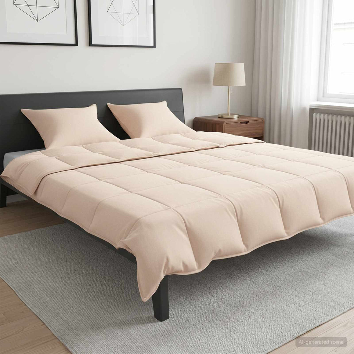 Bettwäsche-Set 2 stk. 200 x 220 cm Für alle Jahreszeiten Beige