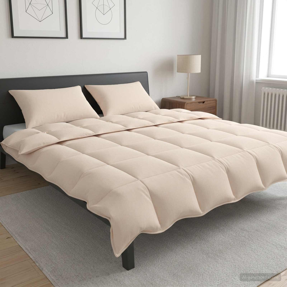 Bettwäsche-Set 2 stk. 240 x 220 cm 250 g/m² Natur-Kapok Beige