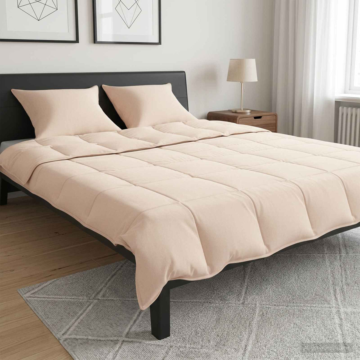 Bettwäsche-Set 2 stk. 240 x 220 cm 250 g/m² Natur-Kapok Beige