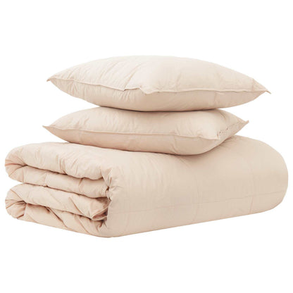 Bettwäsche-Set 2 stk. 200 x 200 cm 250 g/m² Natur-Kapok Beige