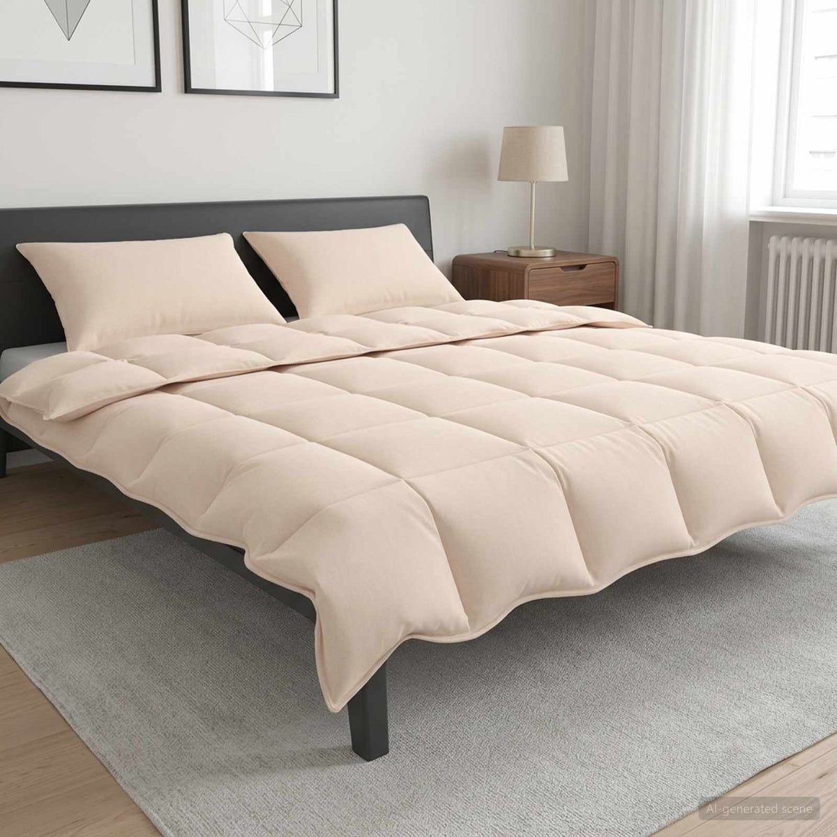 Bettwäsche-Set 2 stk. 200 x 220 cm Für alle Jahreszeiten Beige