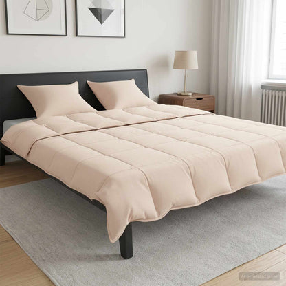 Bettwäsche-Set 2 stk. 200 x 200 cm Für alle Jahreszeiten Beige