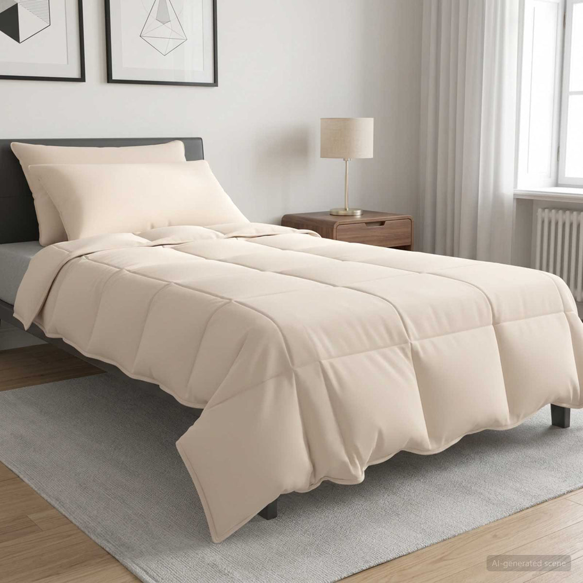 Bettwäsche-Set 2 stk. 135 x 220 cm Für alle Jahreszeiten Beige