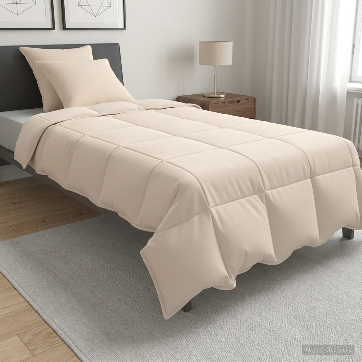 Bettwäsche-Set 2 stk. 135 x 220 cm Für alle Jahreszeiten Beige
