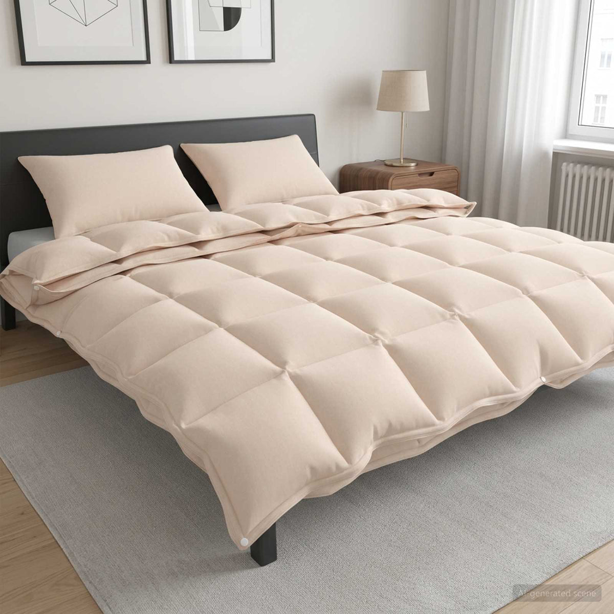 Bettwäsche-Set 2 stk. 200 x 200 cm Kapok und Polyester Beige