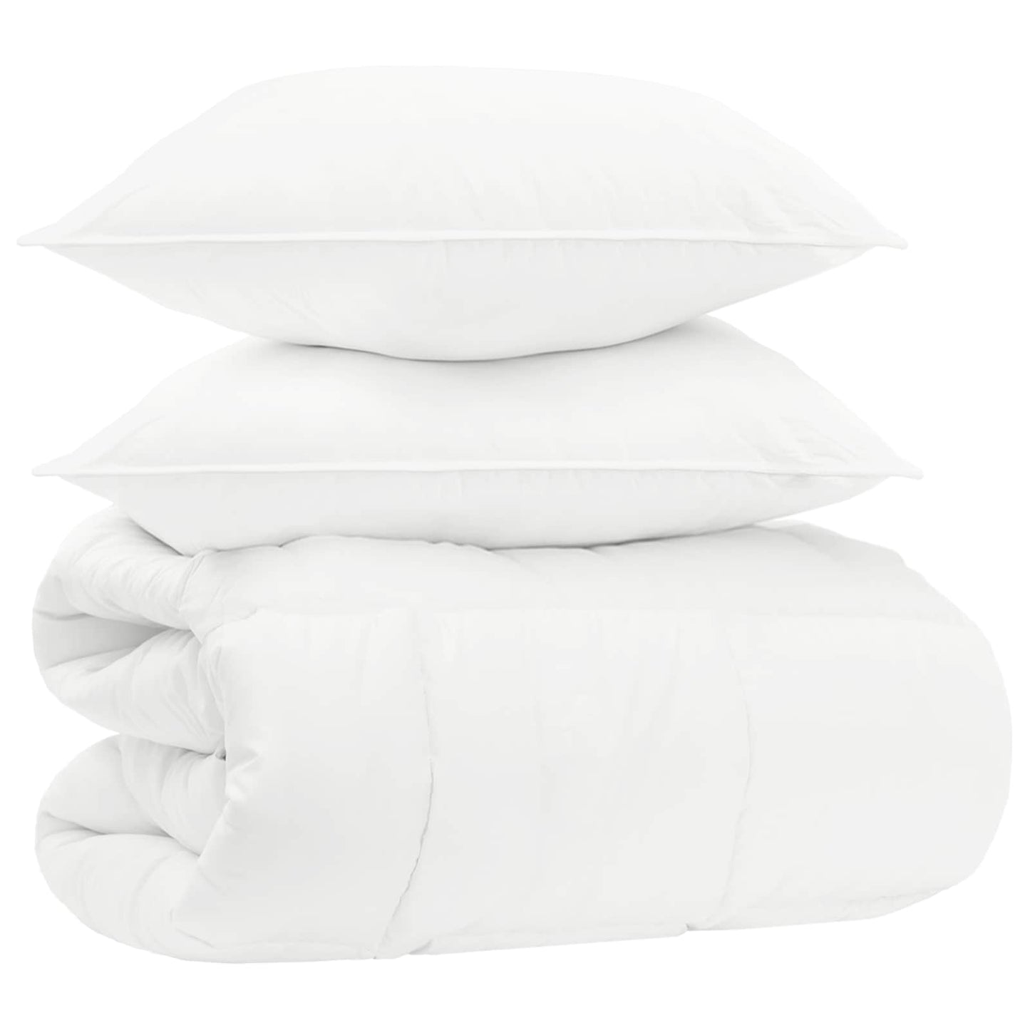Bettwäsche-Set Weiß 200 x 200 cm Baumwolle, Bambus, Polyester