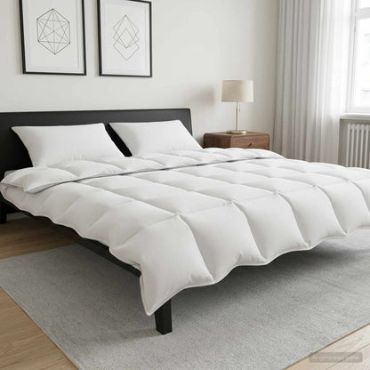 Bettwäsche-Set mit Kissen Weiß 200 x 220 cm Polyester, Bambus