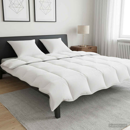 Bettwäsche-Set mit Kissen Weiß 200 x 240 cm Polyester, Bambus