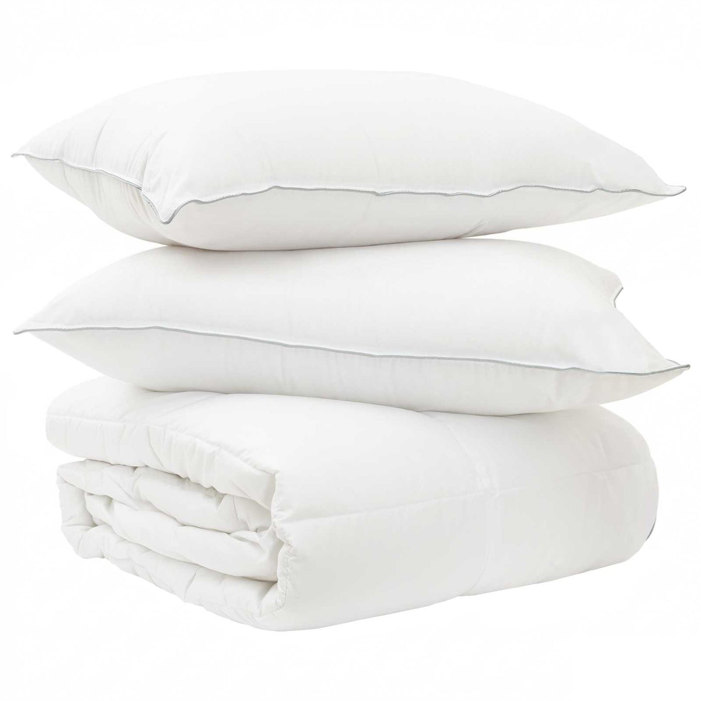 Bettwäsche-Set mit Kissen Weiß 200 x 220 cm Polyester, Bambus