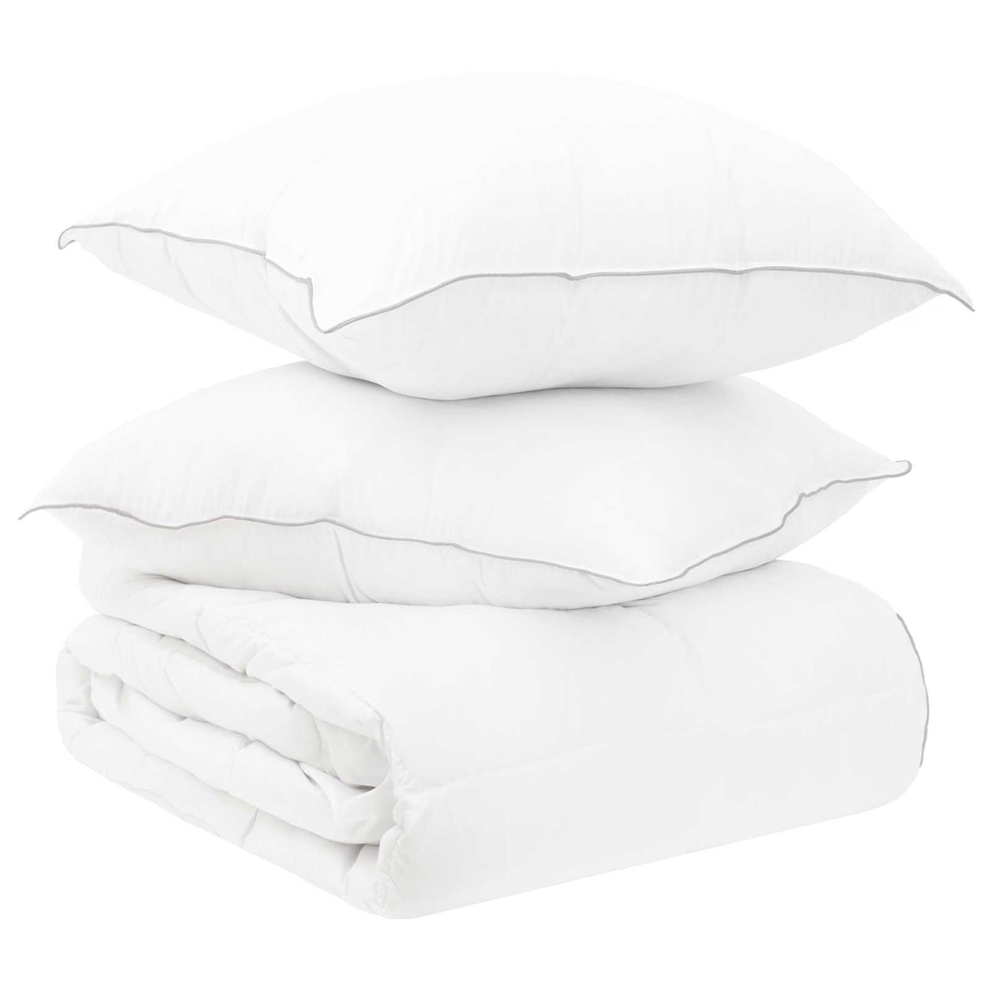 Bettwäsche-Set mit Kissen Weiß 240 x 220 cm Polyester, Bambus