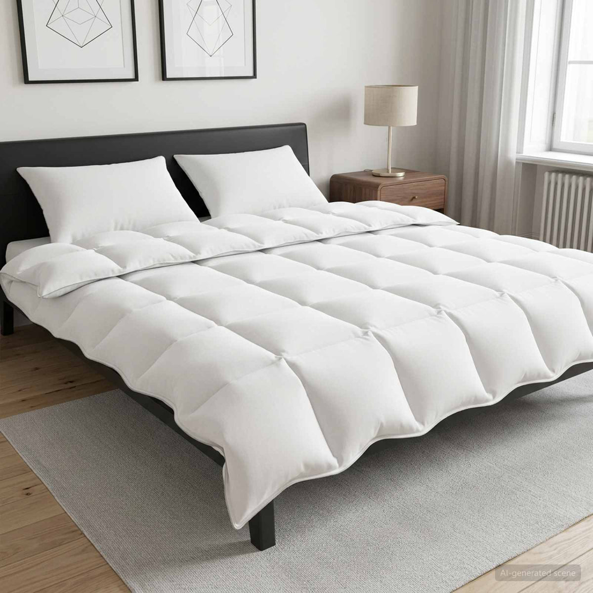 Duvet- und Kopfkissen-Set 3 stk. 200 x 200 cm Winter Weiß
