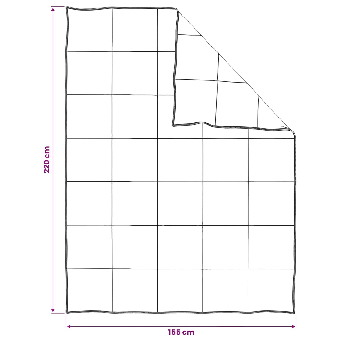 Duvet- und Kopfkissen-Set 3 stk. 155 x 220 cm Winter Weiß