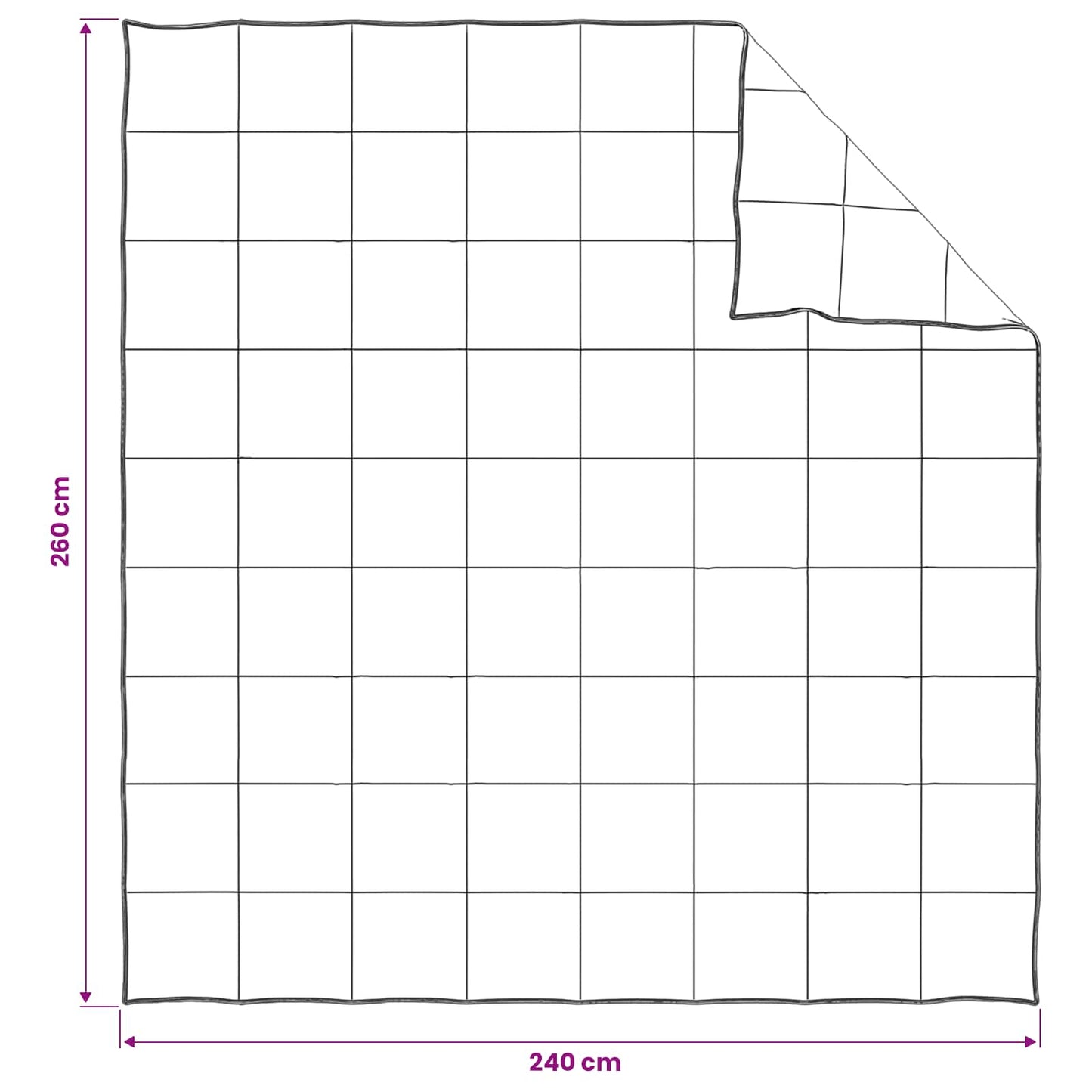 Duvet- und Kopfkissen-Set 3 stk. 260 x 240 cm Winter Weiß