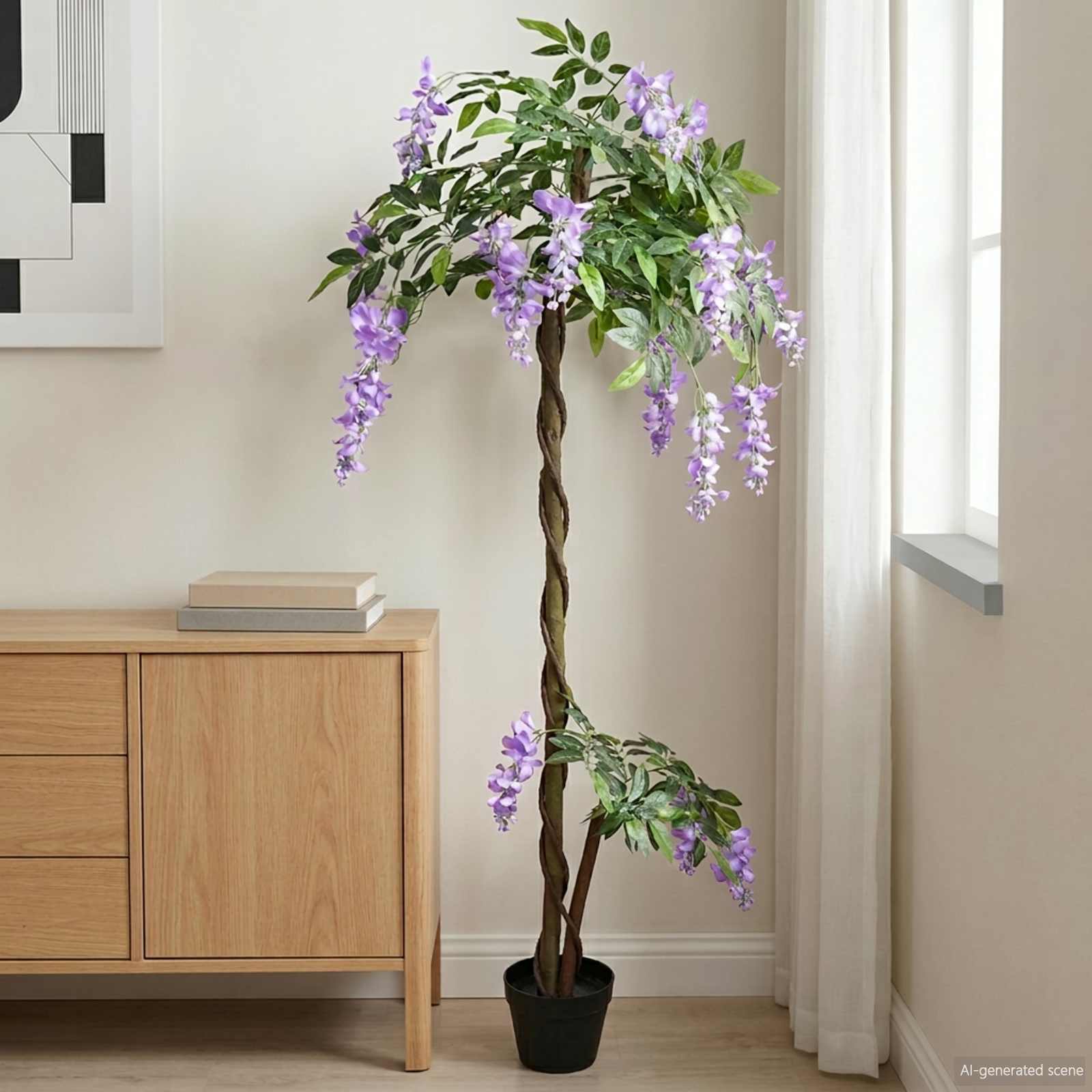 Künstlicher Bohnenblumenbaum Lila 80 x 18 x 160 cm