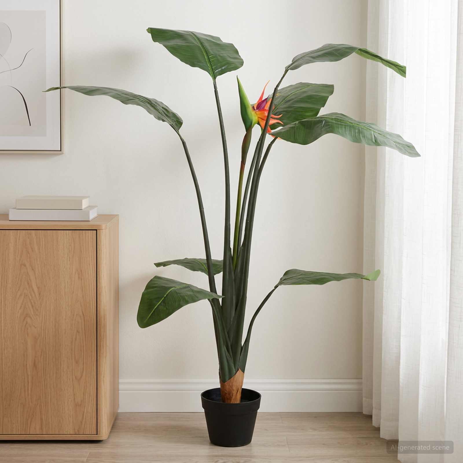 Künstliche Strelitzia-Pflanze Grün 70 x 18 x 155 cm