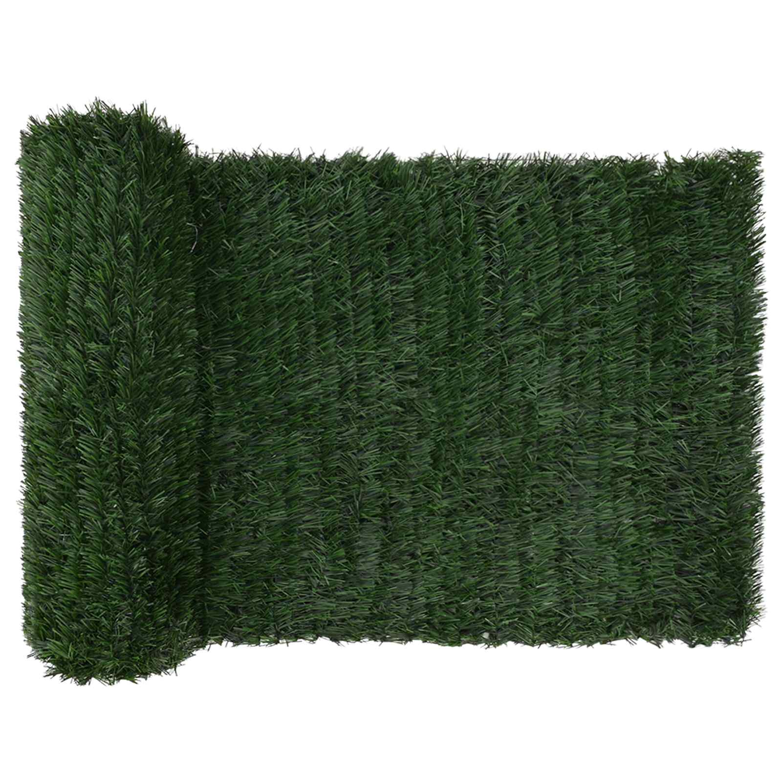 Künstlicher Zaun Dunkelgrün 1 x 3 m PVC und Stahl